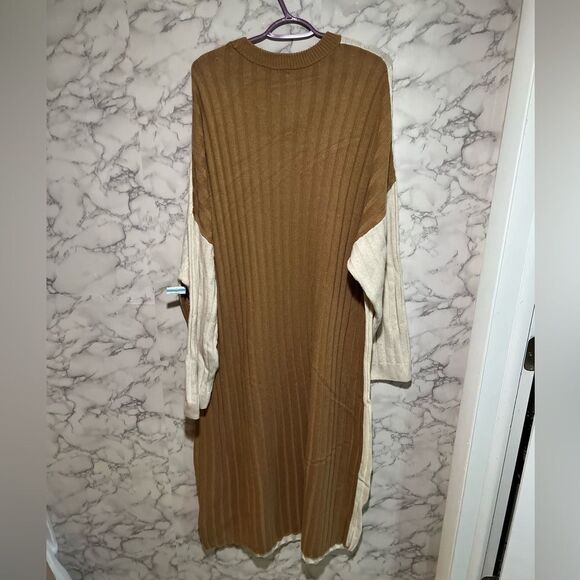 Madewell color block ribbed sweater dress in cream - Picture 6 of 7